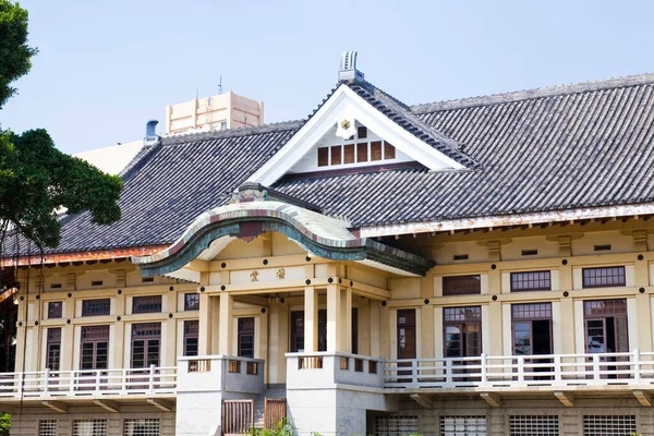 台湾台南武术馆 旧台南武术馆 的建筑景观 现在正被用作台南的中嘉小学礼堂 — 图库照片