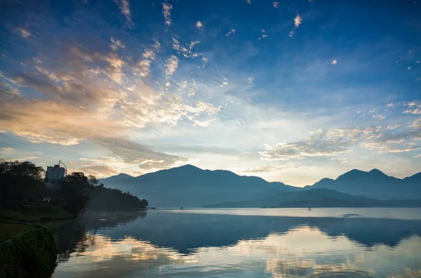 Sunrise Scenery Sun Moon Lake Nantou Taiwan One Famous Attractions — Stock Photo, Image