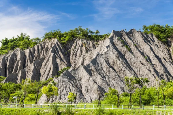 stock image Badlands Geological landscape of Tianliao Moon World Scenic Area in Kaohsiung, Taiwan. it's famous for its similarity to the landscape of the Moon's surface.