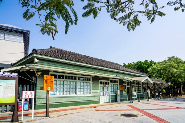 Ξύλινο Κτίριο Άποψη Του Σιδηροδρομικού Σταθμού Beimen Στο Chiayi Ταϊβάν — Φωτογραφία Αρχείου