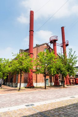 Kültür Mirası Parkı manzarası, Tayvan, Taichung Kültür Bakanlığı. Bu binalar aslında Tayvan 'ın Japon egemenliği sırasında bira fabrikalarıydı..