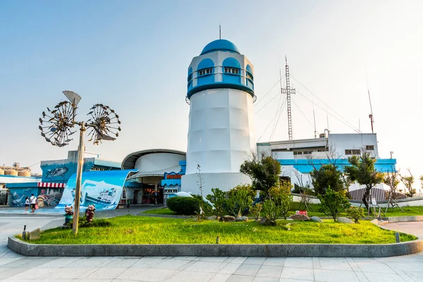 stock image Sunset view of Wuqi Fishing Harbor in Wuqi District, Taichung, Taiwan. It is a famous sightseeing fish market in Taichung.