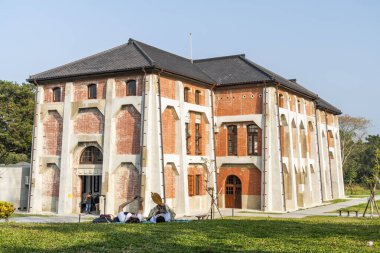 Tainan, Tayvan - 19 Ocak 2020 Shanshang Garden ve Tainan, Tayvan 'daki eski Watercourse Müzesi manzarası.