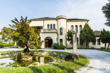 Tayvan, Tayvan... 6 Ekim 2021 Tayvan 'daki The Taichung Broadcasting Bureau' nun manzarası. Kuzey Bölgesi, Taichung 'da eski bir radyo istasyonu..