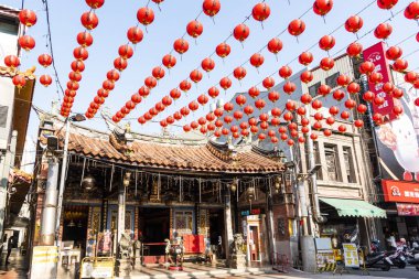 Tayvan, Changhua 'daki Lukang Şehir Tapınağı' nın (Chenghuang Tapınağı) manzarası..