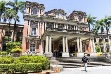 Taipei, Tayvan - 26 Ağustos 2021: Taipei 'deki Ulusal Tayvan Üniversitesi Hastanesi' nin (NTUH) eski kanadı. Japonların Tayvan 'ı sömürgeleştirmesi sırasında inşa edildi..