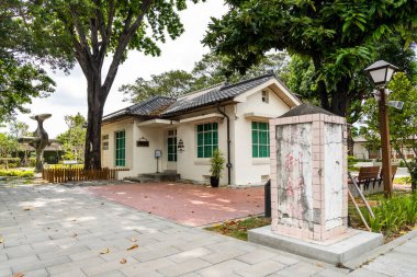 Pingtung, Taiwan- April 29, 2022: Tourists visit the Duxingshi Village Cultural Park in Penghu, Taiwan. which used to be a village for military dependents, is now a cultural and creative park. clipart