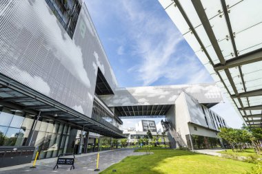 Tainan, Taiwan- June 13, 2022: Building view of Shalun Smart Green Energy Science City in Tainan, Taiwan. it has become a research and development center for southern industries. clipart