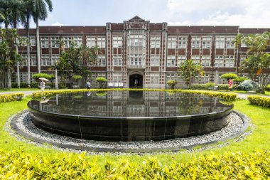 Taipei, Tayvan - 11 Temmuz 2022: Tayvan 'daki Tayvan Normal Üniversitesi manzarası. Tayvan 'da eğitim ve dil bilimi gibi alanlarda önde gelen araştırma enstitüsüdür..
