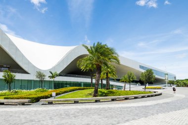Kaohsiung, Tayvan - 19 Temmuz 2022: National Kaohsiung Center for the Arts (Weiwuying), Tayvan. Site aslında askeri bir bileşikti ve bir sanat merkezi olarak yeniden inşa edildi..