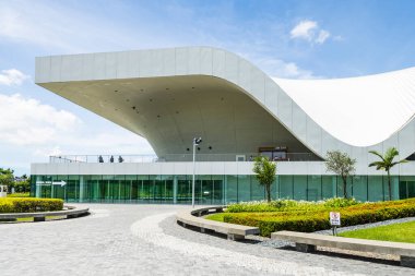 Kaohsiung, Tayvan - 19 Temmuz 2022: National Kaohsiung Center for the Arts (Weiwuying), Tayvan. Site aslında askeri bir bileşikti ve bir sanat merkezi olarak yeniden inşa edildi..