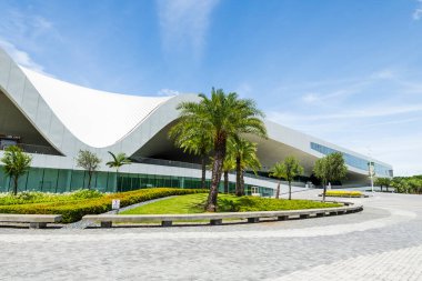 Kaohsiung, Tayvan - 19 Temmuz 2022: National Kaohsiung Center for the Arts (Weiwuying), Tayvan. Site aslında askeri bir bileşikti ve bir sanat merkezi olarak yeniden inşa edildi..