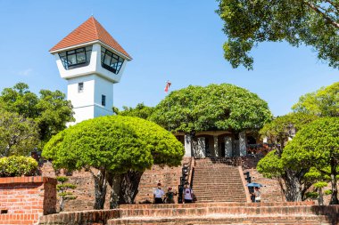 Tainan, Tayvan - 21 Temmuz 2022: Tayvan 'ın Tainan kentindeki Anping Eski Kalesi, Tayvan' daki en eski kale binasıdır..