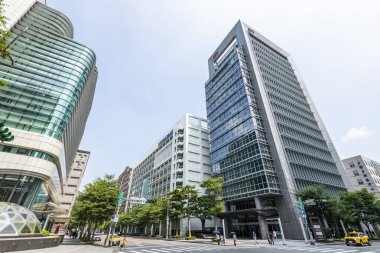 Taipei, Tayvan - 25 Temmuz 2022: Taipei, Tayvan 'daki Neihu Teknoloji Parkının manzarası. Tayvan 'daki ilk metropolitan teknoloji parkı..