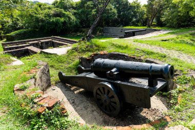 Keelung, Tayvan 'daki Ershawan Battery' nin panoramik görüntüsü. Daha çok 