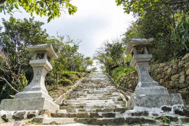 View of Jinguashi Shinto Shrine(gon Shrine) Ruins in New Taipei City, Taiwan. it was built during Japanese rule. clipart