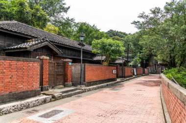 Tayvan 'daki New Taipei Şehir Altın Müzesi' nde Japon tarzı dört kollu konutun manzarası..