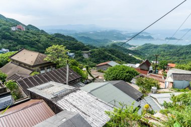 View of the old buildings on the Mountain of Jiufen, New Taipei City, Taiwan. clipart