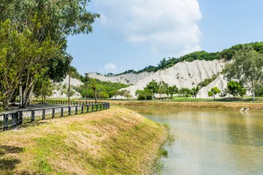 Badlands Geological landscape of Tianliao Moon World Scenic Area in Kaohsiung, Taiwan. it's famous for its similarity to the landscape of the Moon's surface. clipart