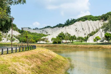 Badlands Geological landscape of Tianliao Moon World Scenic Area in Kaohsiung, Taiwan. it's famous for its similarity to the landscape of the Moon's surface. clipart