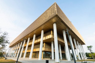 Tainan, Taiwan- November 20, 2022: Low-angle view of Tainan Main Public Library in Taiwan. clipart