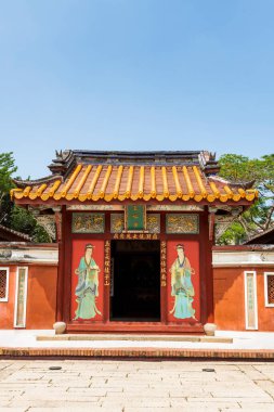 Tainan, Tayvan 'daki Beş Cariye Tapınağı' nın (Wufei Tapınağı) manzarası..