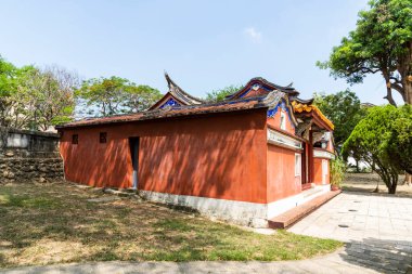 Tainan, Tayvan 'daki Beş Cariye Tapınağı' nın (Wufei Tapınağı) manzarası..