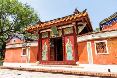 Tainan, Tayvan 'daki Beş Cariye Tapınağı' nın (Wufei Tapınağı) manzarası..