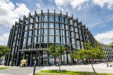 Chiayi, Tayvan - 14 Temmuz 2023: Chiayi, Tayvan 'daki Ulusal Saray Müzesi' nin Güney Şubesinin modern yapı manzarası.