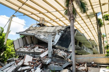 Tayvan, Tayvan... 22 Ağustos 2023: Tayvan, Tayvan 'daki 921 deprem müzesinin manzarası, 921 deprem tarafından yıkılan yıkıntılardan biri..