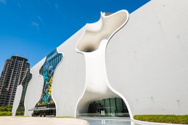 Tayvan, Tayvan... 27 Ağustos 2023: Tayvan 'daki Ulusal Taichung Tiyatrosu' nun modern bina manzarası. Burası merkez Tayvan 'daki tek ulusal sahne sanatları merkezi..