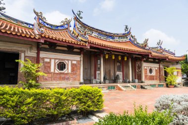 Building view of the Huangxi Academy (Wenchang Temple) in Taichung, Taiwan. The temple worshiped Wenchang Dijun.