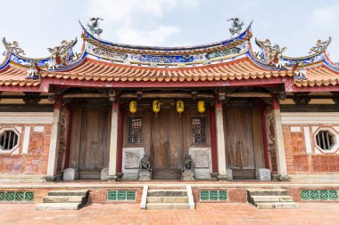 Taichung, Tayvan 'daki Huangxi Akademisi' nin (Wenchang Tapınağı) manzarası. Tapınak Wenchang Dijun 'a tapıyordu..