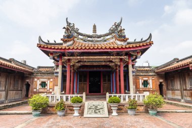 Taichung, Tayvan 'daki Huangxi Akademisi' nin (Wenchang Tapınağı) manzarası. Tapınak Wenchang Dijun 'a tapıyordu..