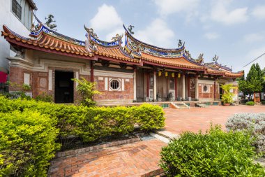 Taichung, Tayvan 'daki Huangxi Akademisi' nin (Wenchang Tapınağı) manzarası. Tapınak Wenchang Dijun 'a tapıyordu..