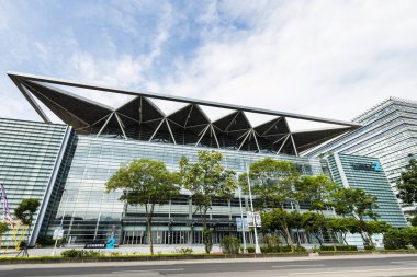 Taipei, Tayvan - 15 Ekim 2023 Tayvan 'daki Taipei Nangang Sergi Salonu 2' nin manzarası.