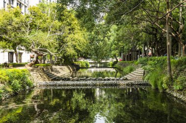 Hsinchu Hendek Parkı, Tayvan, Hsinchu şehri manzarası.