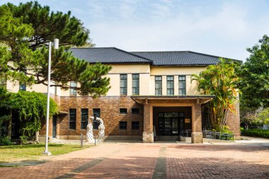 Hsinchu Şehri, Tayvan... 8 Kasım 2023: Tayvan 'daki Cam Hsinchu Müzesi' nin manzarası. Hsinchu Civic Hall 'dan yeniden inşa edildi..