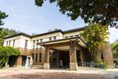 Hsinchu Şehri, Tayvan... 8 Kasım 2023: Tayvan 'daki Cam Hsinchu Müzesi' nin manzarası. Hsinchu Civic Hall 'dan yeniden inşa edildi..