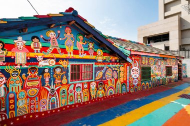 Taichung, Tayvan... 9 Kasım 2023: Taichung, Tayvan 'daki Gökkuşağı Köyü' nün resmi. Eskiden orduya bağlı bir köydü. Taichung 'un en çok turist çeken yerlerinden biriydi..