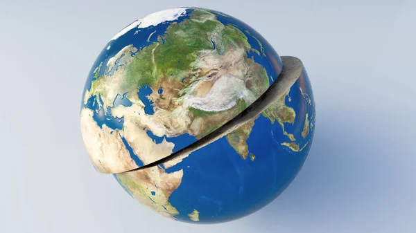 The world splits in two - Political Conceptual Image -- 3D Rendering. High quality photo