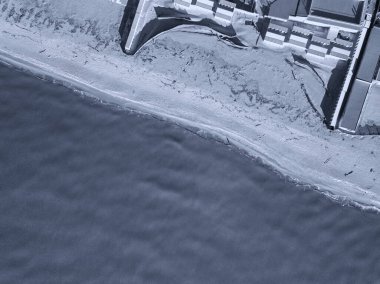 İtalya, Toskana 'da kış mevsiminde havadan yıkanma manzarası.