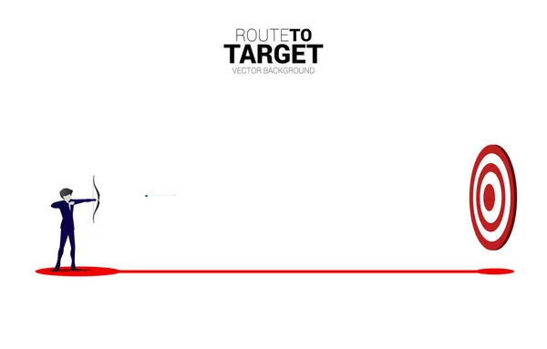 Businessman Suit Shoot Arrow Target Business Concept Marketing Target Customer — стоковый вектор