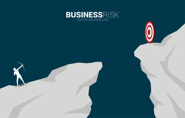 Businessman Suit Shoot Arrow Target Valley Business Concept Marketing Target — Stock Vector