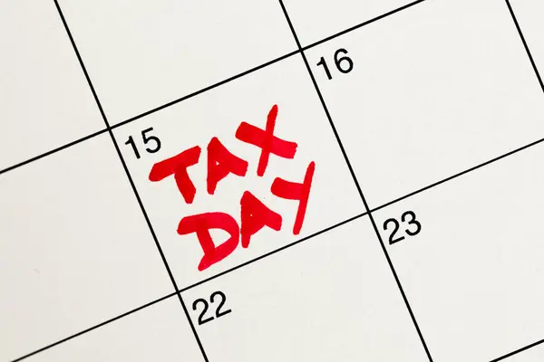 April 15Th Highlighted Red Tax Day White Calendar Income Tax Royalty Free Stock Images