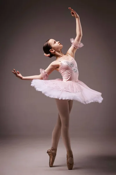 Ballerina Young Graceful Girl Teen Ballet Dancer Dressed Professional Outfit — Stock Photo, Image