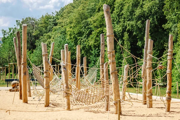 Aire Jeux Pour Enfants Équipement Moderne Terrain Jeu Bois Structure Image En Vente