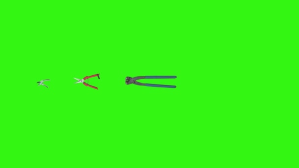 古いヴィンテージガーデニングツールアニメーション グリーンスクリーンクロマキー — ストック動画