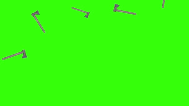 Yxa Yxa Yxa Verktyg Animation Grön Skärm Grafisk Källa Kroma — Stockvideo