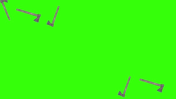 斧头斧头工具动画在绿色屏幕上 图形源 — 图库视频影像